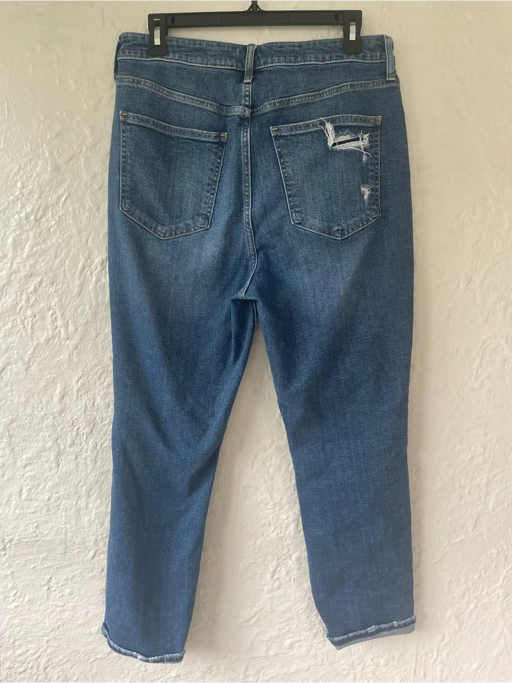 GAP Vintage High Slim Sky High distressed ankle length cuffed jeans; 14R - Picture 6 of 8